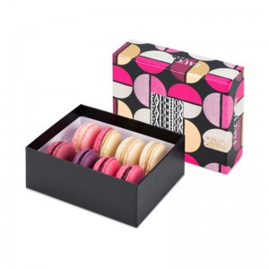 Varmt salg macaron emballage kasse med låg makaron kasse design